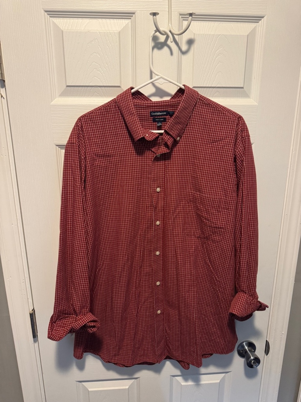 croft & barrow Burgundy Check Button-Down Shirt
